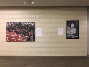 A wall with hanging pictures